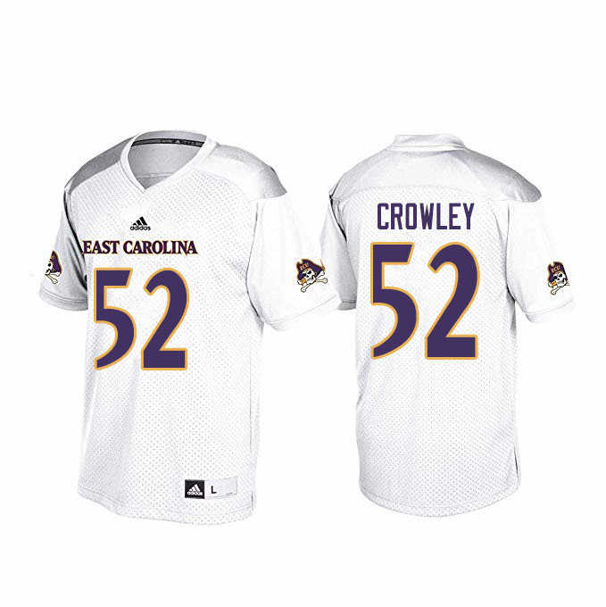Men #52 Liam Crowley ECU Pirates College Football Jerseys Sale-White